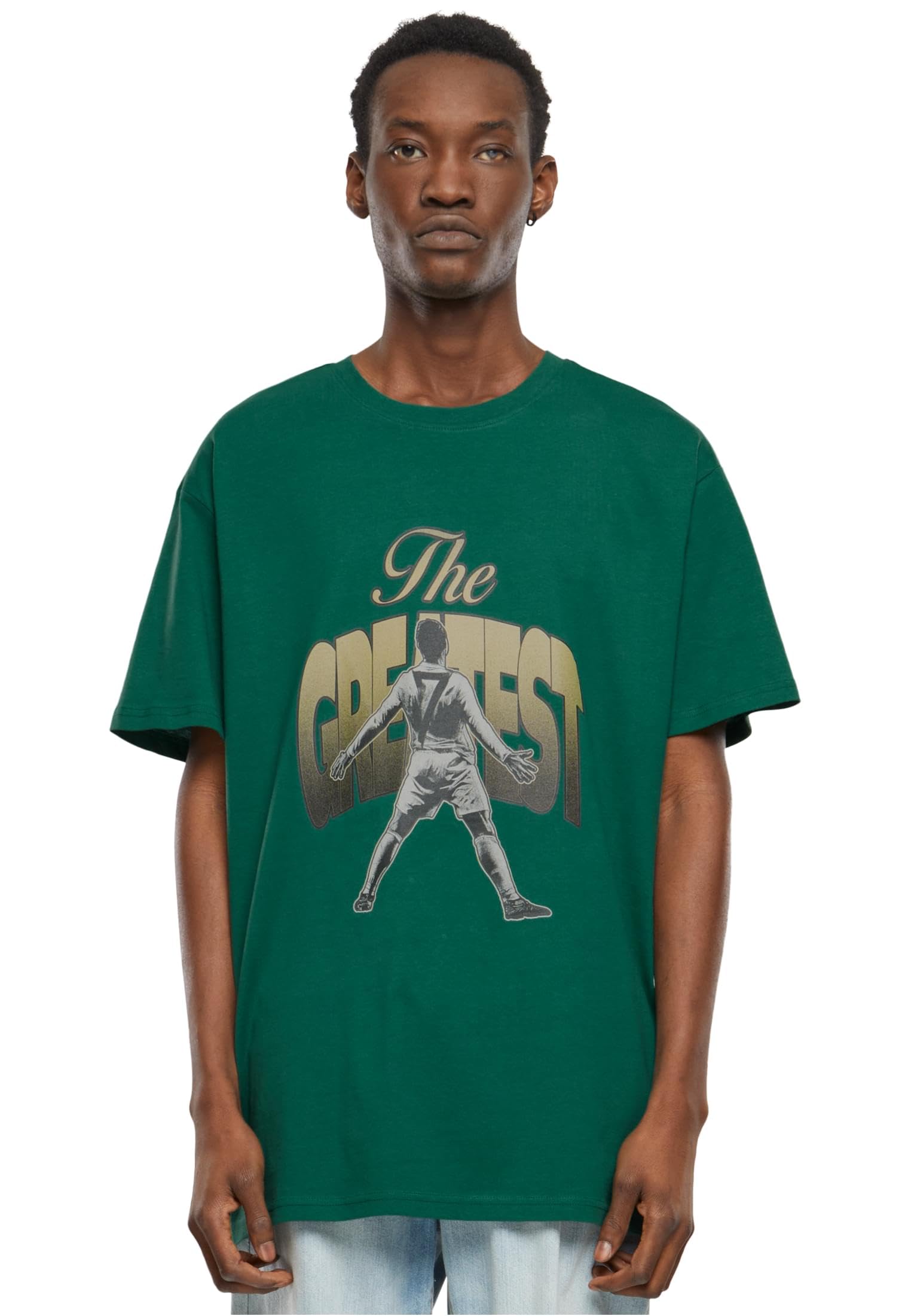 MT Upscale Men's Mister Upscale T-Shirt Greatest Heavy Oversize Tee, 100% Cotton, Green, L