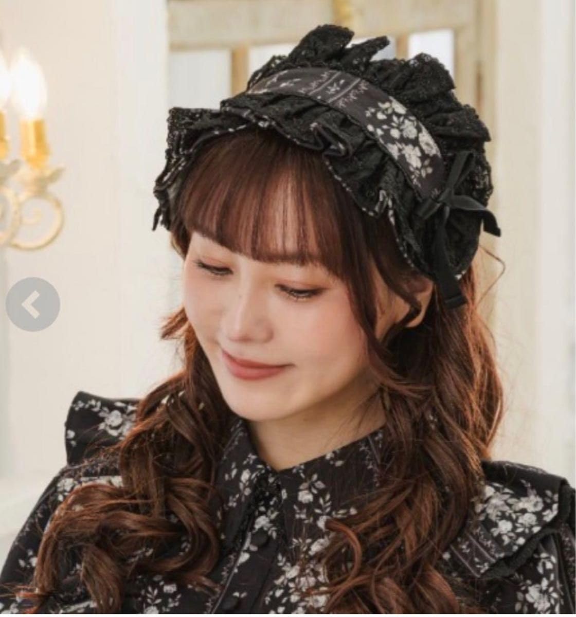 Amazon.co.jp: ヘッドドレス ブラック 黒 クラロリくる実 ロリータ