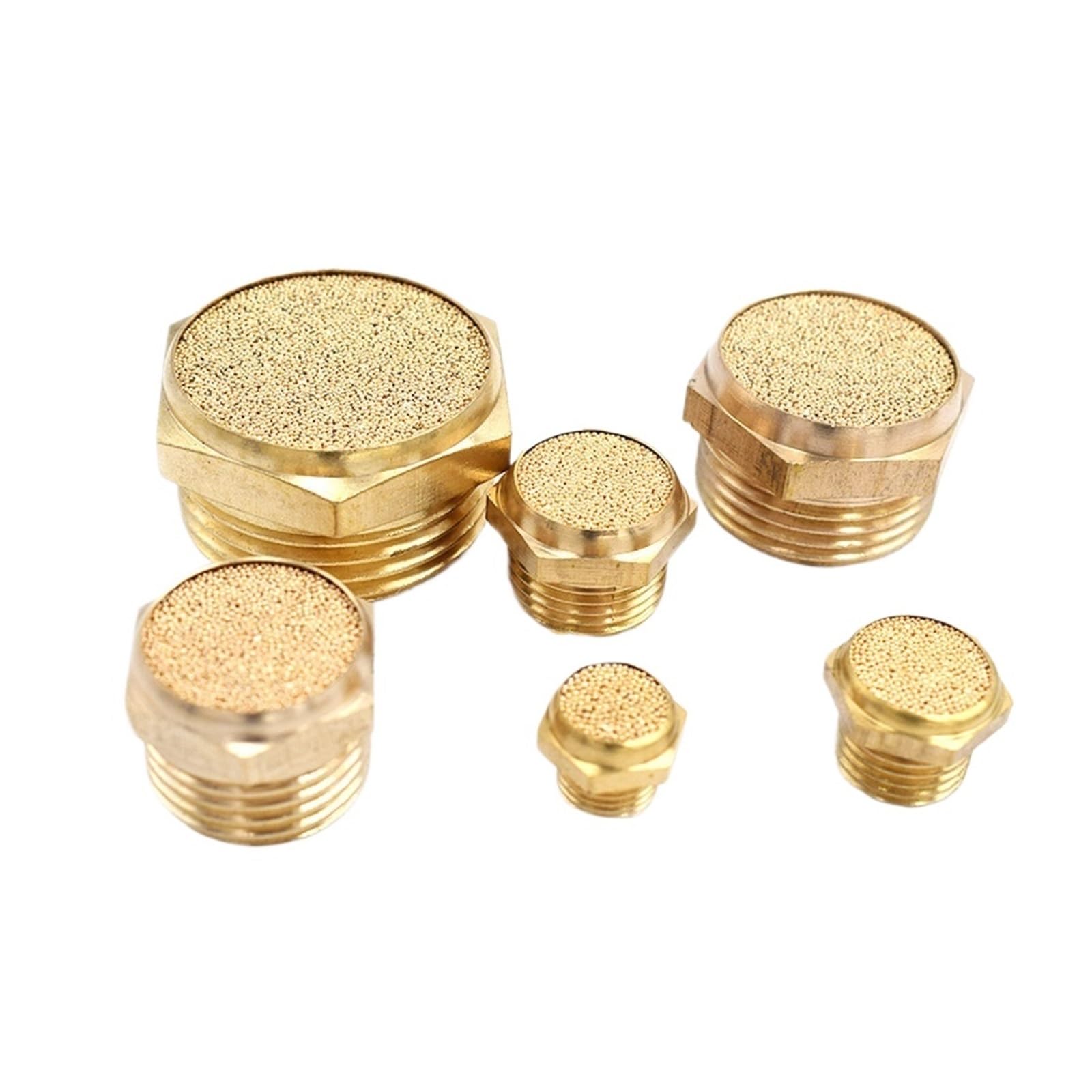 Pneumatischer Auspuffschalldämpfer Pneumatischer Auspuffschalldämpfer M5 1/8 1/4 3/8 1/2 3/4 Außengewinde for Luftgeräusche Messing verstellbar lang kurz BSL SLM SLL(SLL 1 inch,1PCS)