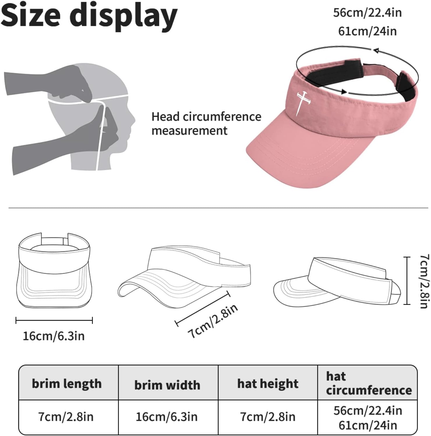 Cross Nails Jesus Christ Hats Sun Visor for Adult Sun Visor Hat Cute Sun Visors - Image 4