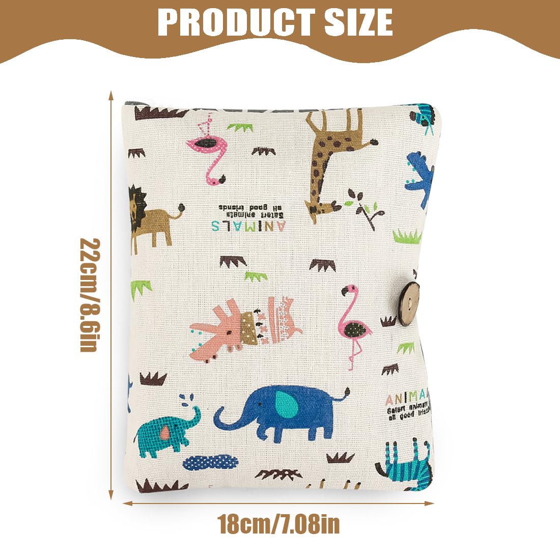XPEX 2 en 1 Sac à Couche de Bébé, Sac à Langer pour Cosmétiques, Lingettes et Accessoires, Trousse de Toilette Bébé, Trousse de Soin de Voyage Pratique pour Bébé (Motif de Dinosaure)