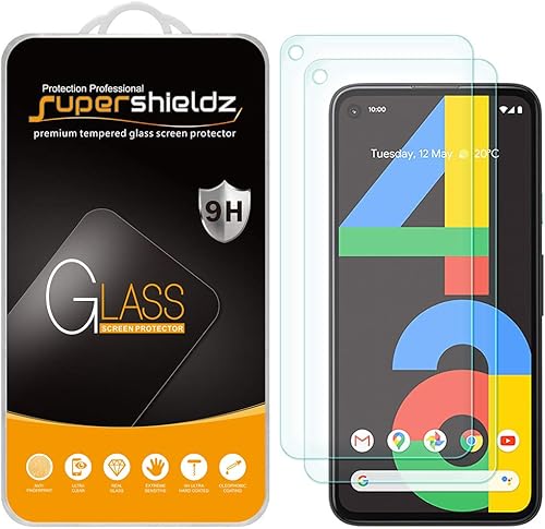 Supershieldz Protector de pantalla de vidrio templado, diseñado para Google Pixel 4a, no apto para Pixel 4a 5G, 0.013 in, antiarañazos, sin burbujas