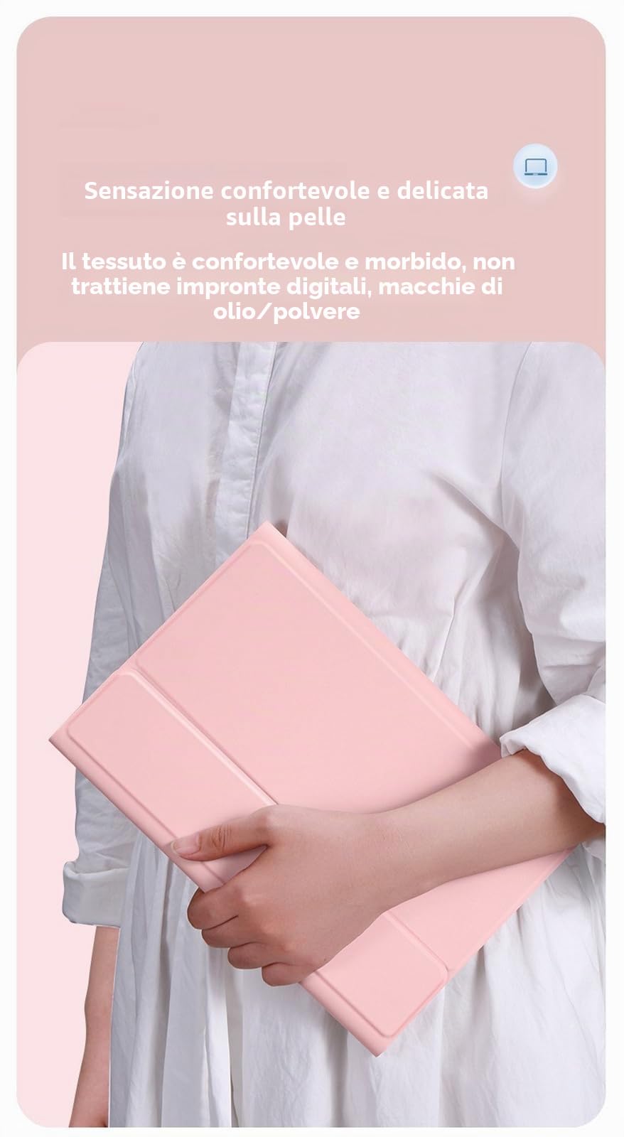 Custodia con tastiera per Xiaomi Pad 5 / Pad 5 Pro 11 pollici con mouse, tasti rotondi Tastiera touchpad wireless staccabile con trackpad per Xiaomi Pad 5 / Pad 5 Pro 11 pollici
