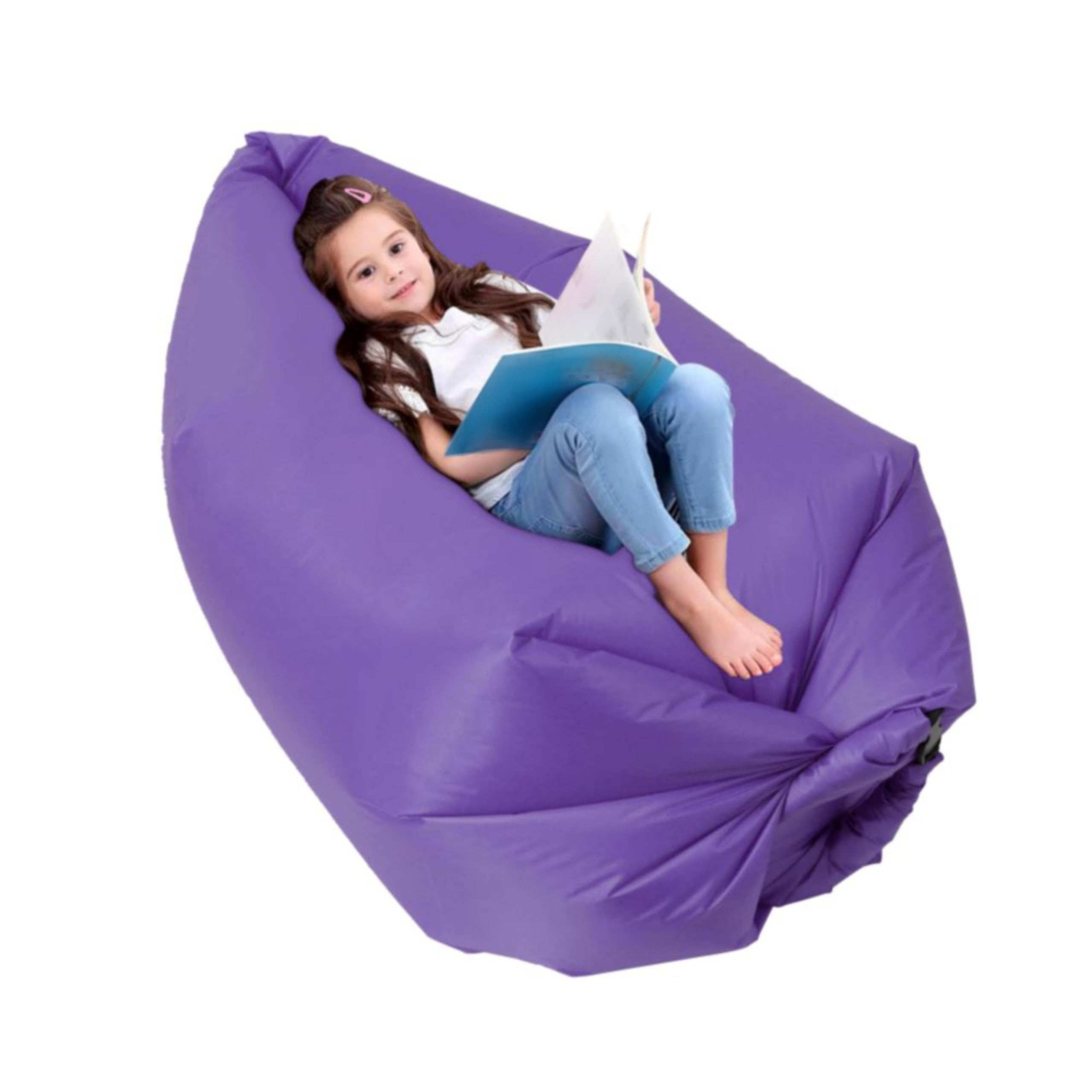 Canapé gonflable camping violet portable - Chaise gonflable enfants et plage
