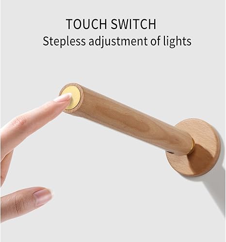 Miniatura 7 de Lámpara de pared LED giratoria de 360, apliques de pared magnéticos recargables por USB, funciona con pilas, luz nocturna LED para el hogar (madera