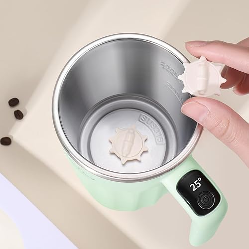 Miniatura 9 de Taza mezcladora eléctrica, taza de café eléctrica, termo de café, tazas de café, adecuada para café, leche, cacao y otras bebidas (negro Daik)