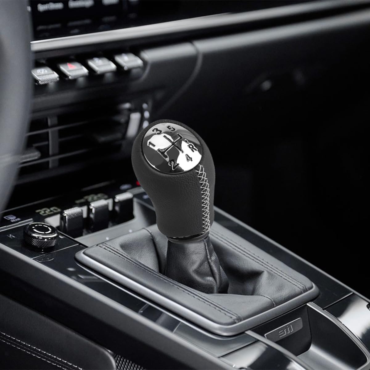 Pomello Cambio Auto In Pelle - Cucito A Mano Per Leva Manuale