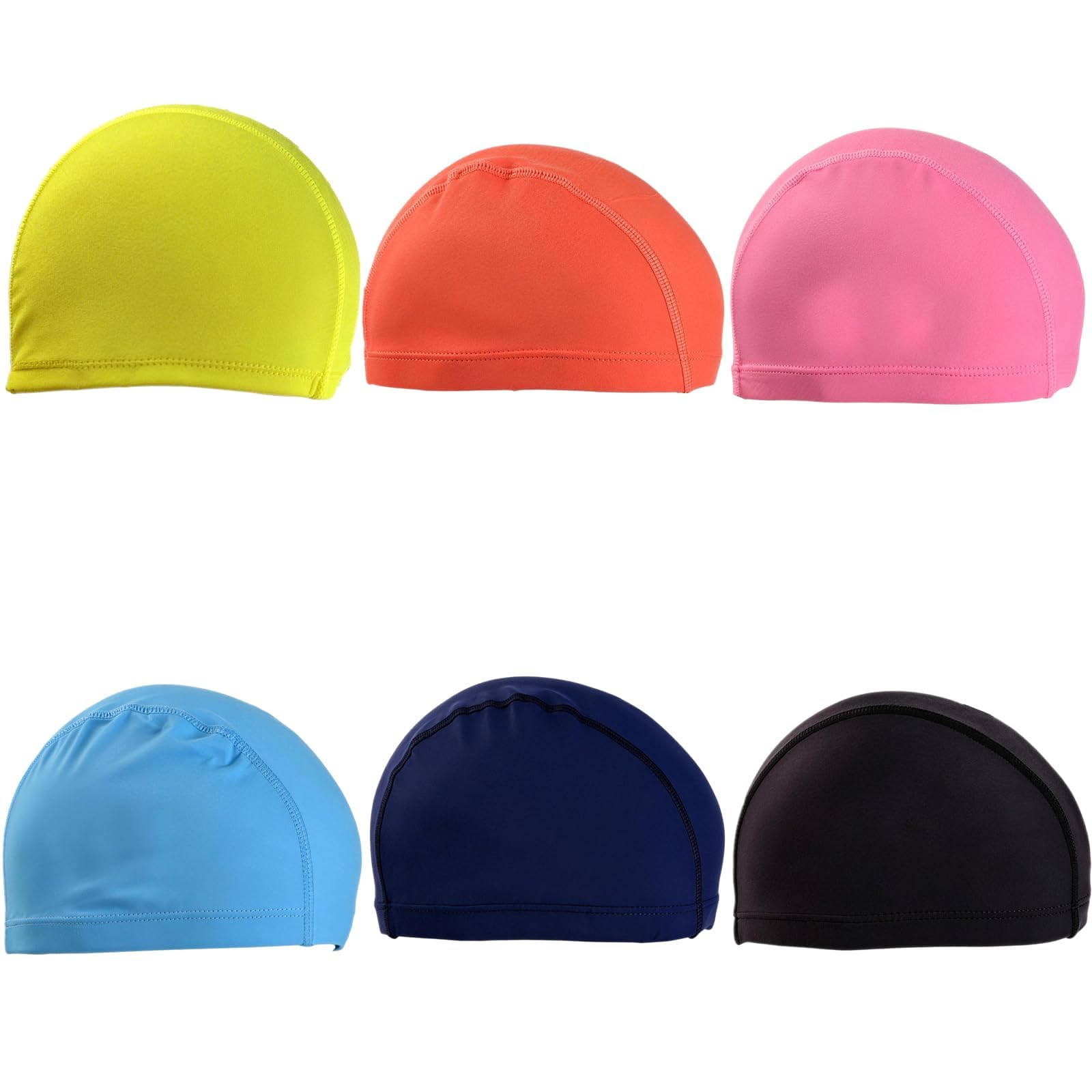 Swimming Cap, Swimming Hat, Six Swimming Caps for Kids Aged Six to Fourteen Years, Comfortable Swim Hat for Daily Training and Water Activities, 22 by 15 cm