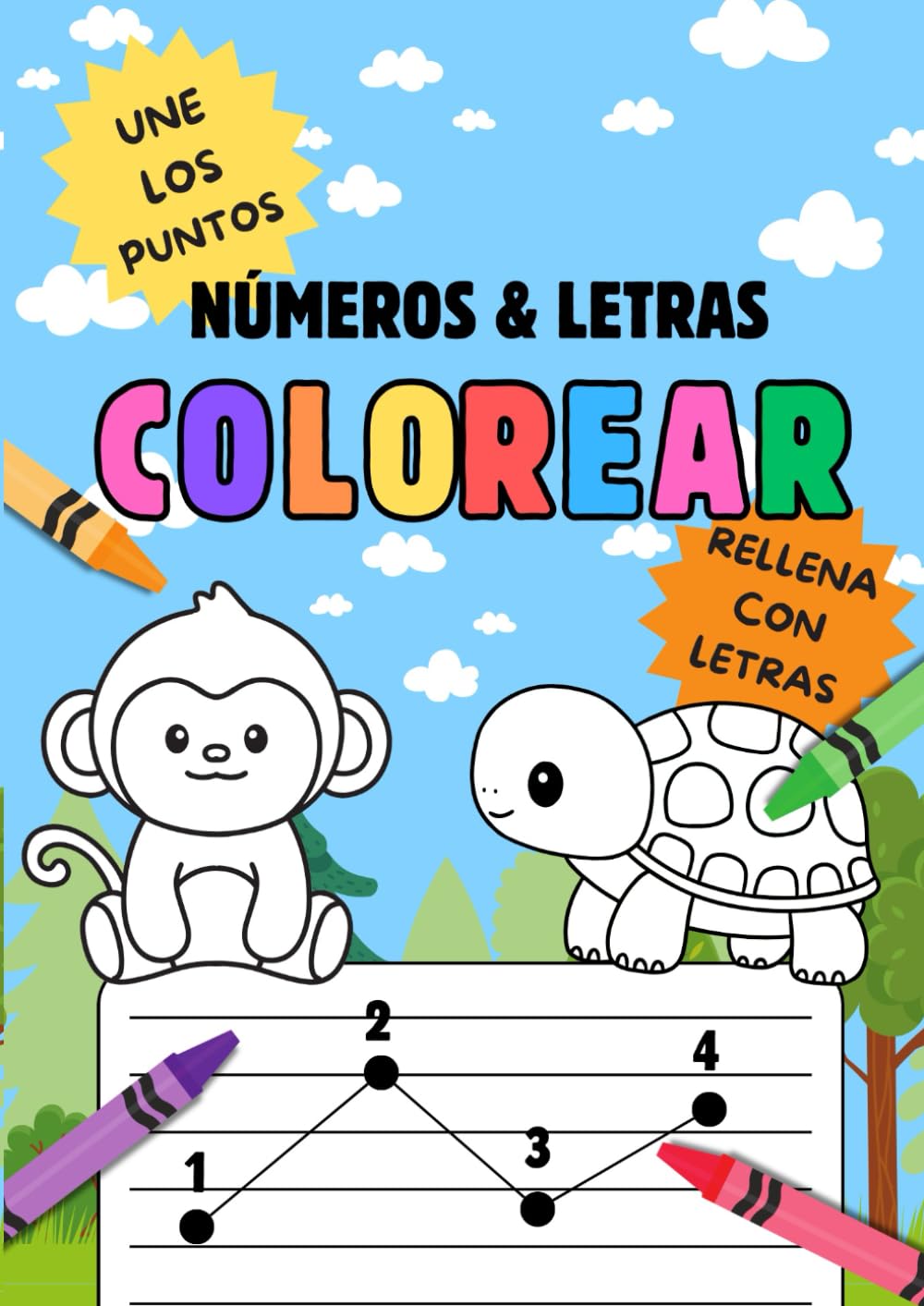 Números & Letras: Colorear (Números & Letras: Colorear - Aprende el Abecedario y los Números con Actividades Divertidas para Niños)
