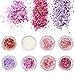 Produktbild JUN-H 8 Stück Nagel Glitzerpulver Nail Art Glitter Kosmetik für Make-up und Nagelkunst Gesicht Glitter Haare Körper Festival Glitzer für Party Schminke Weihnachten Geschenk