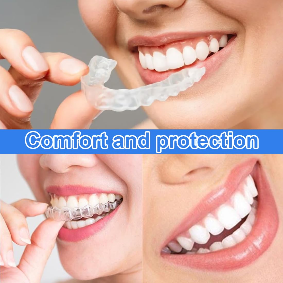 8 Piezas Bruxismo Dental Noche, amaños Protector Bucal para Dormir, Ferula Descarga Bruxismo, Férulas Dental Moldeable, Protector Bucal Para Dormir, Material Termoplástico de Calidad Alimentaria