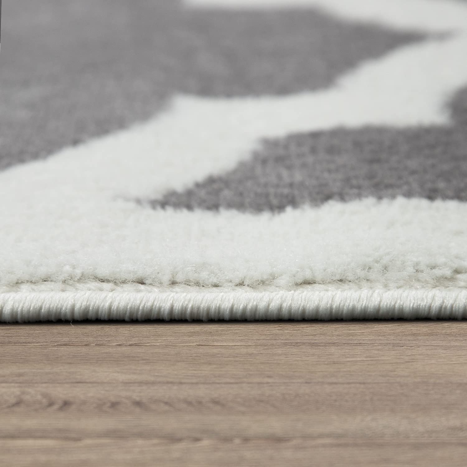 Paco Home Teppich Wohnzimmer Kurzflor Marokkanische Kreis Und Bordüren Muster Modern, Grösse:240x340 cm, Farbe:Grau 8