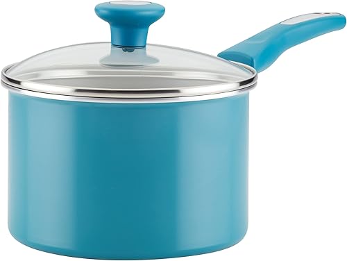 Miniatura 7 de Rachael Ray Get Cooking Juego de ollas y sartenes antiadherentes incluye sartén para hornear y herramientas de cocina 12 piezas turquesa