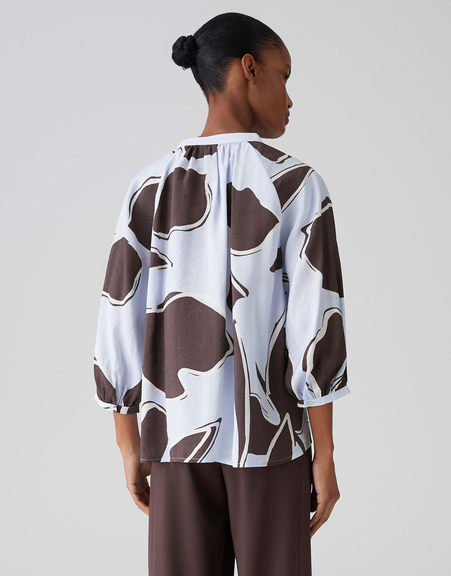 OPUS Damen Dreiviertelarmbluse | Feine Printbluse Loose Fit
