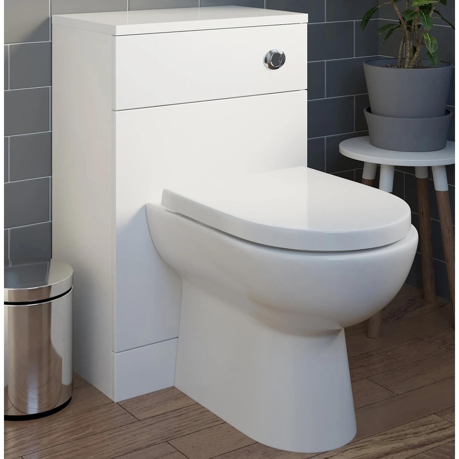 Artis White Artis® Back To Wall Wc Bathroom Toilet Unit Only, 500 X 300Mm, Gloss, Concealed Cistern Furniture Btw Units