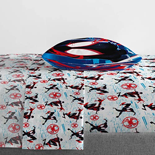 Image of Marvel Spiderman Twin Comforter Set 5 Piece Kids Bedding for Boys, Multi | Bed in a Bag, Comforter Sheets Sham Pillowcase, Official Brand, Soft Microfiber, Machine Washable, Easy Care, Boys Gift