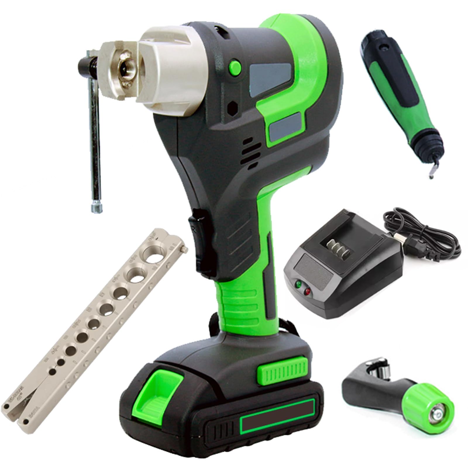 Herramienta de abocardado de tubería de Cobre, Kit de Herramientas de abocardado eléctrico portátil inalámbrico, 6mm,1/4",9mm3/8,10mm,12mm,1/2",5/8"(16mm),3/4"(19mm)