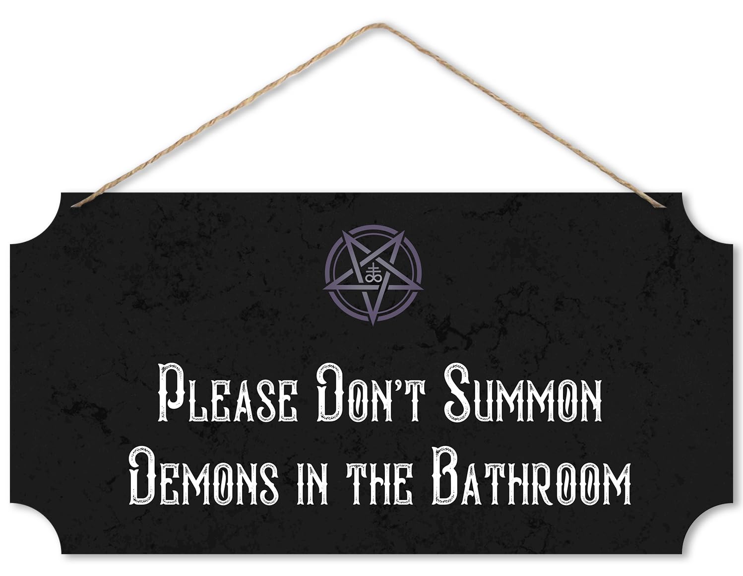 Flinelife Black Summon Please Don't Summon Demons In The Bathroom Sign,12 X 6, Witchy Bathroom Decor, Gothic Bathroom Decor Wall Art, Funny Bathroom Sign