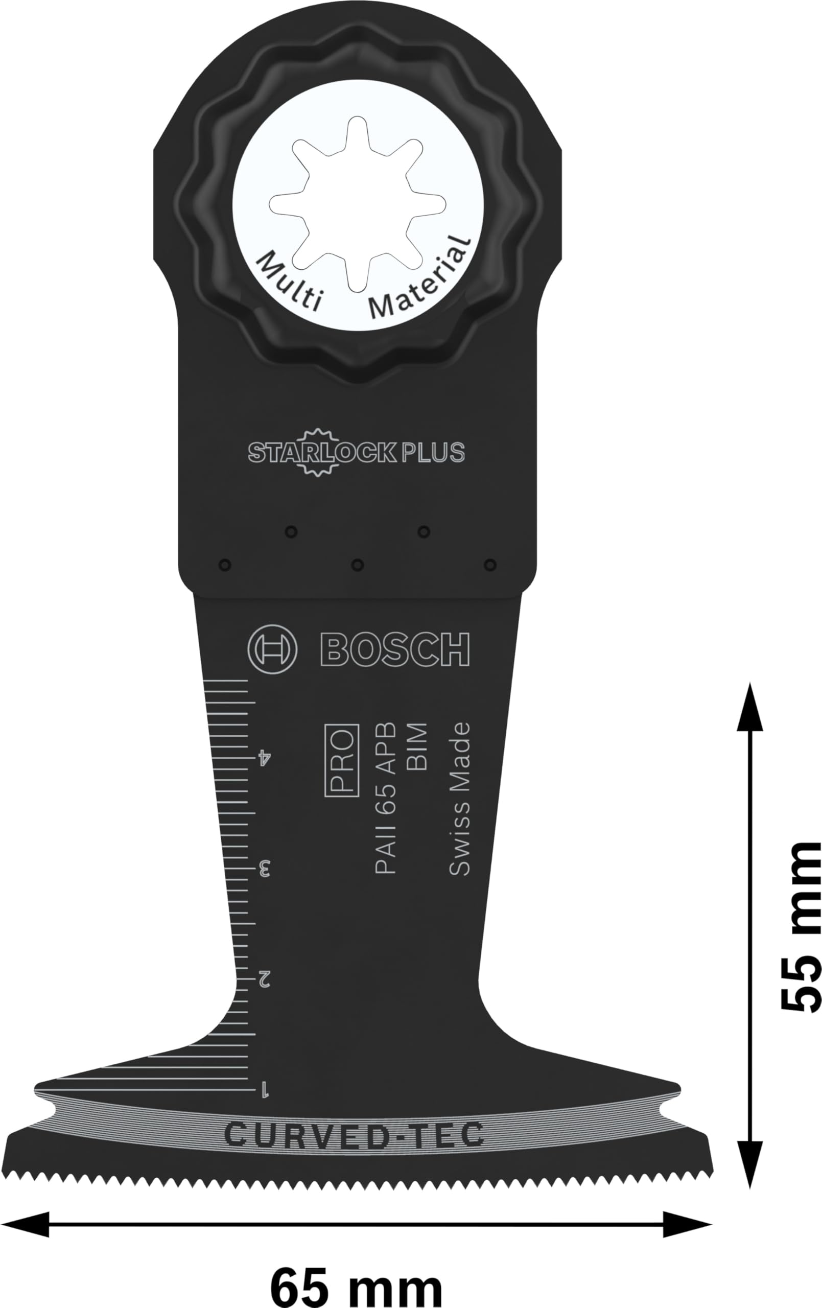 Bosch 1 x PRO Multi Material PAII 65 APB arkusz do narzędzi wielofunkcyjnych (do drewna z gwoździami, metal typu sandwich, szerokość 65 mm, profesjonalne akcesoria, narzędzie wielofunkcyjne)