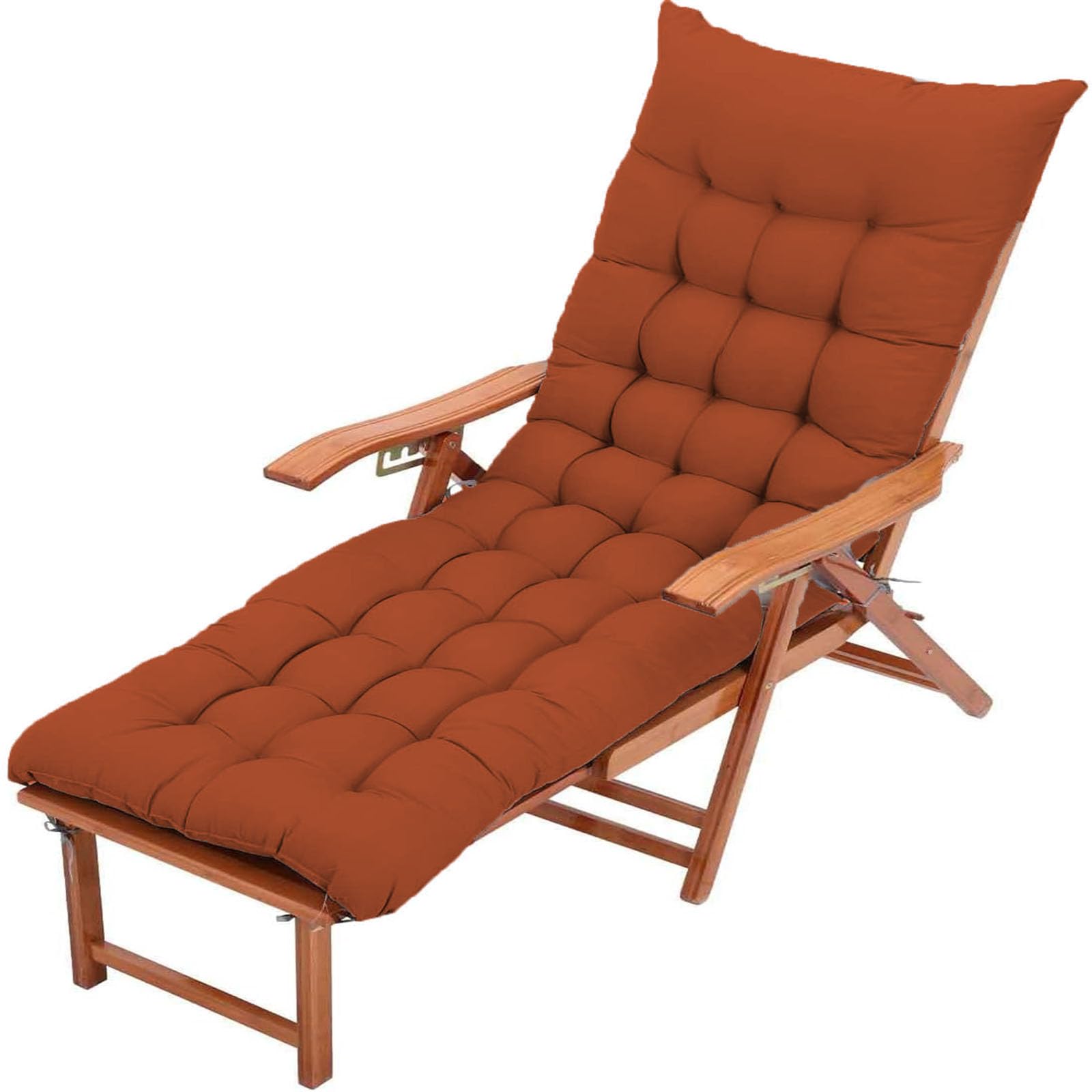 Classic Design Sun Lounger Cushion Soft Chaise Long Bench Cuhsion Portable Light Weight Garden Patio Thick Padded Bed for Camping Travel Home Decor (Brown,120 * 40)