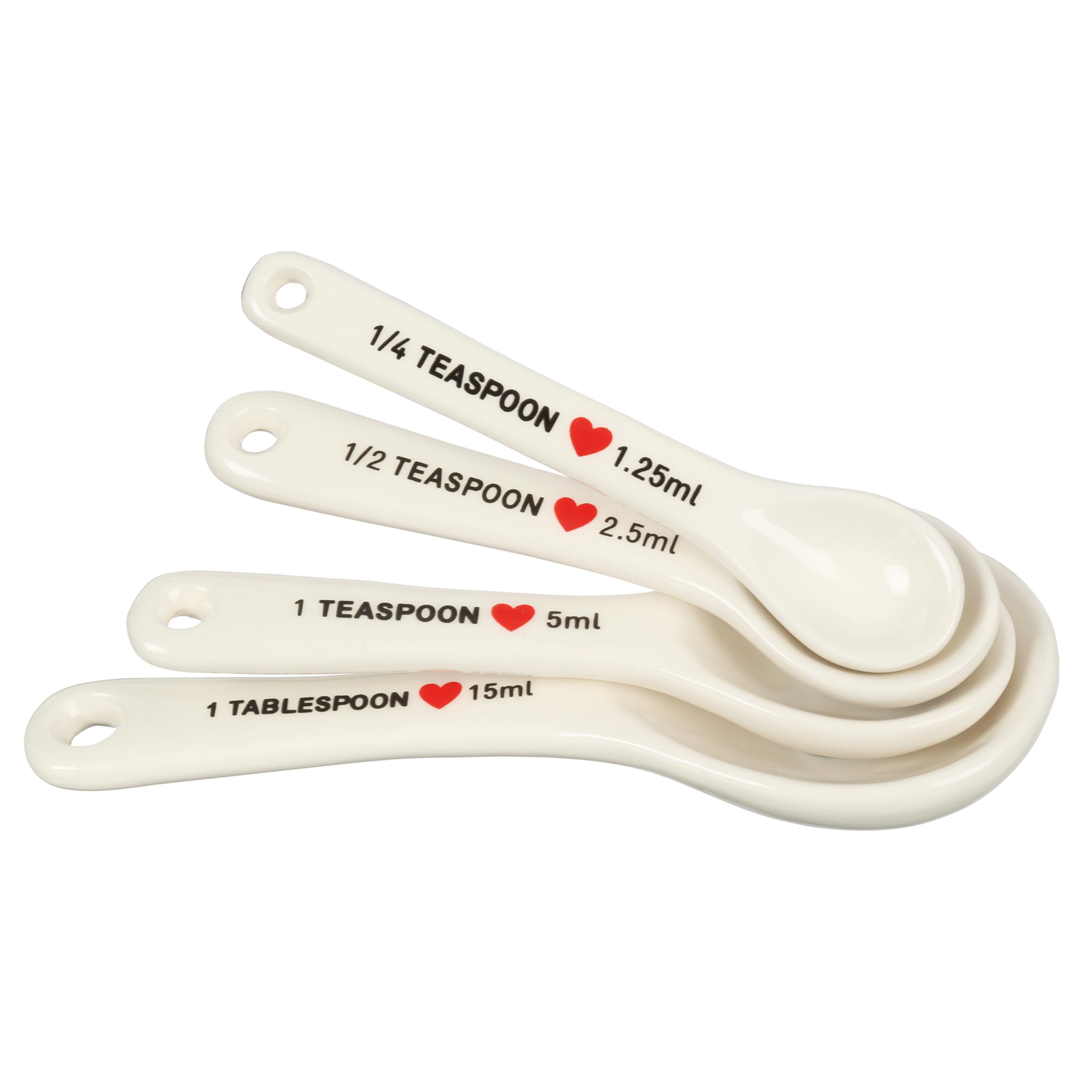 Orsina Charming Set Of 4 Heart Design Measuring SpoonsPrecised Measuring Spoons For BakingColourful Design Spoon from B&Q