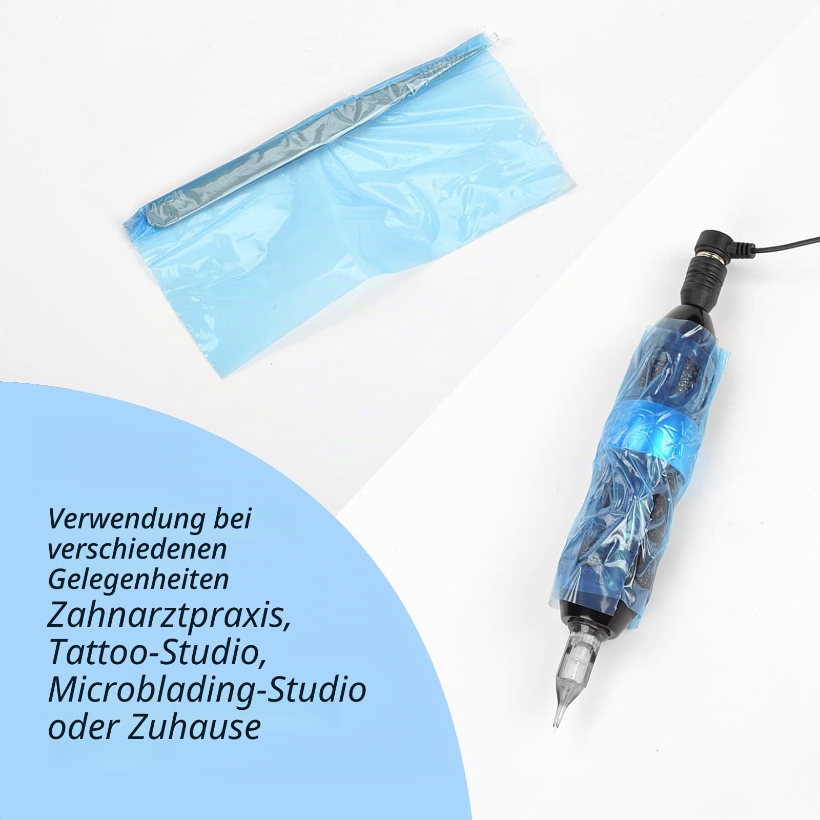 Der Barriere., 1200 Blatt Rolle Klebeband, JimKing Dicke Einweg-Schutzfolie aus Polyethylen, für Dental-Tattoos, Make-up, Mikrobladen, Blau,10 x 14,5 cm