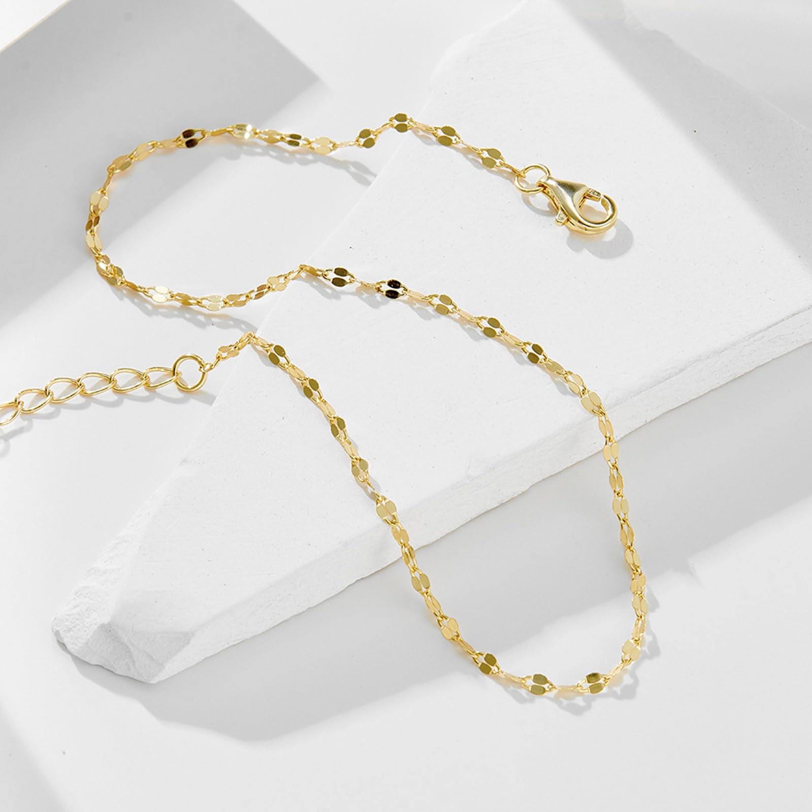 Delicada cadena de eslabones para mujer, tobilleras de oro de 18 quilates, sin piedras preciosas, pulseras de tobillo para mujer, oro amarillo para ella, 9 K, 14 y 18 quilates