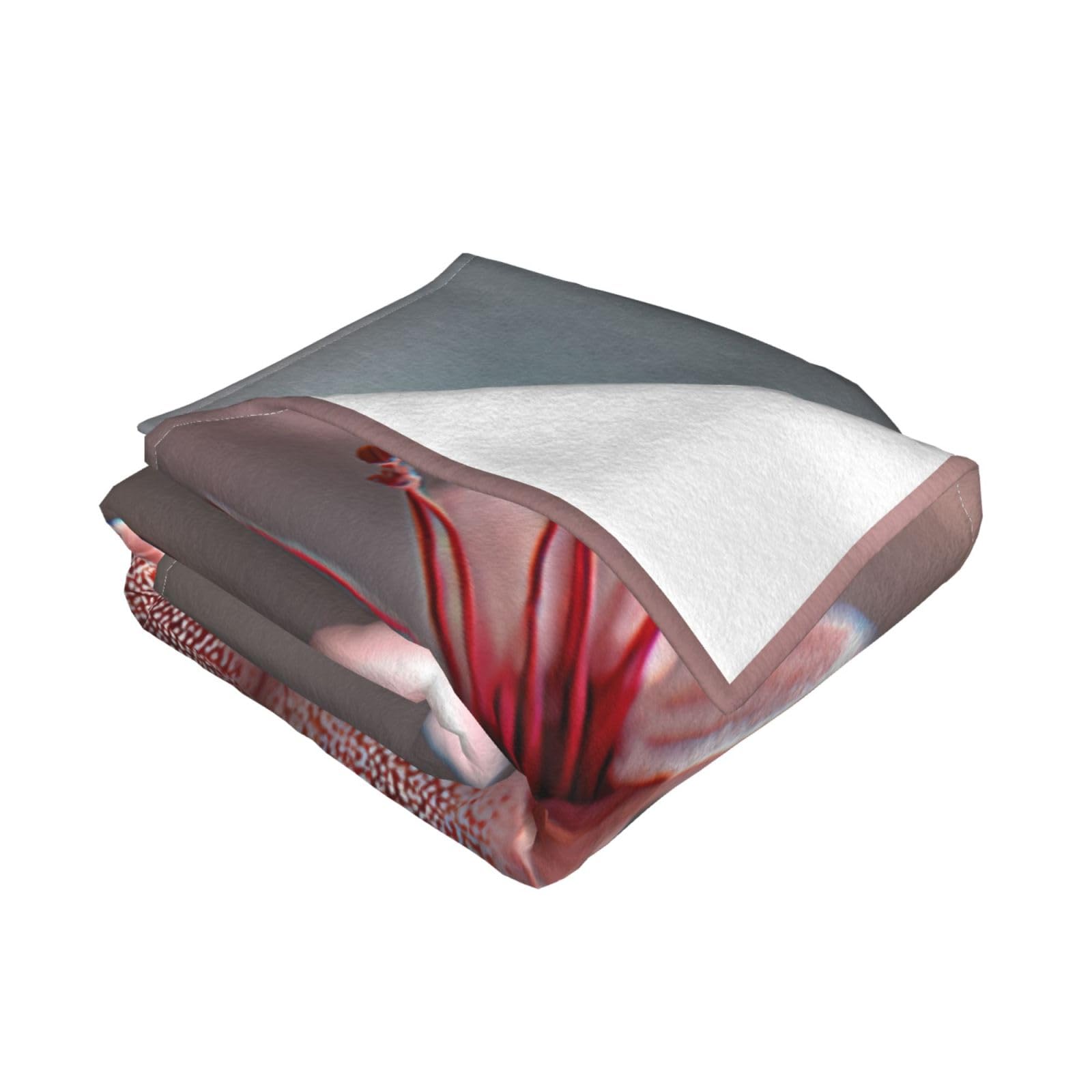 Manta de viaje portátil de 80 x 60 pulgadas, suave, resistente a las arrugas, plegable, exquisito estampado de pétalos de lujo