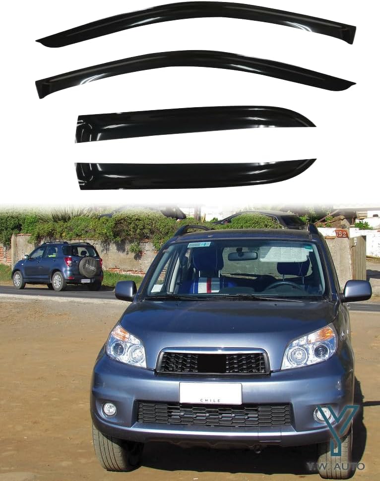 YW AUTO Out Channel Ventvisor/Window Deflectors/Window Visor | Fits 2006-2018 Daihatsu Terios, 4 pcs.