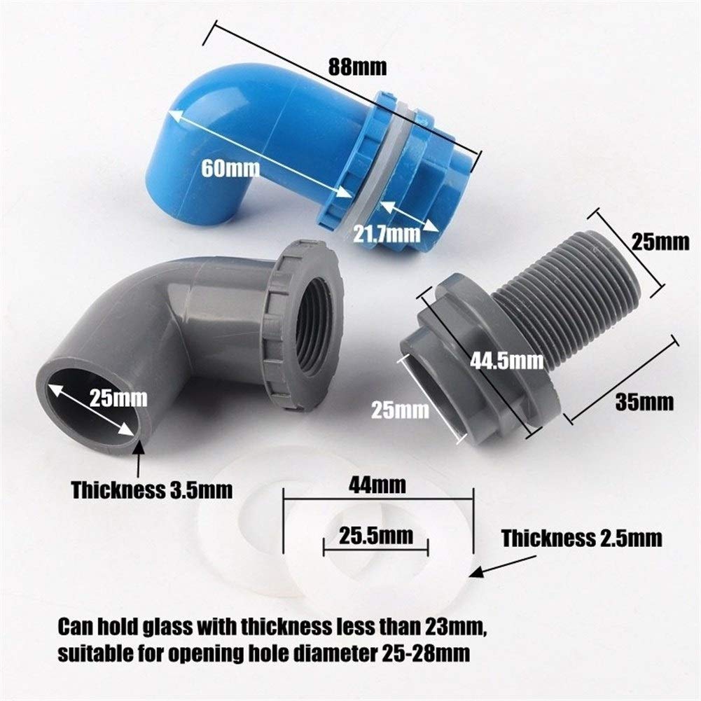 Accesorios para tuberías de riego, 20 Conectores de tubería PVC 25 mm, Codo Entrada, Drenaje, Manguera latón for riego acuático