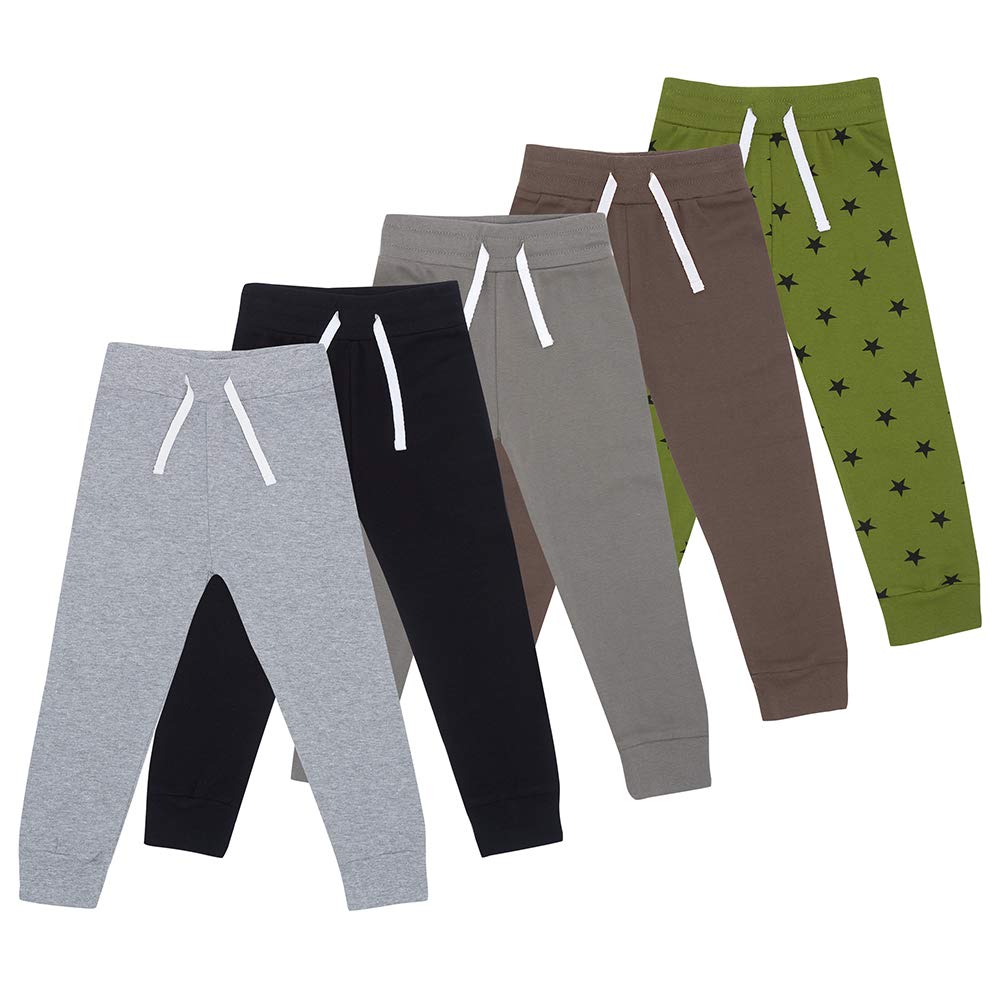 Lovjoy Pantalon de Jogging Bébés Jeunes Enfants - Lot de 3 ou 5 Couleurs - 1-4 Ans - Qualité Confort 100% Coton Robuste - Ceinture Elastiquée + Cordon Réglable