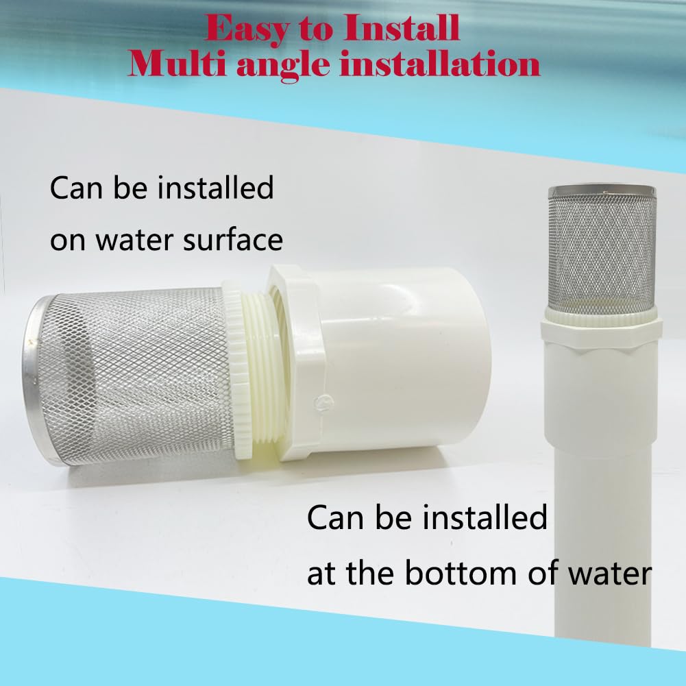 DN50/2 inch Suction Strainers Stainless Steel Filter Cover Connected to DN50/2 inchPVC Water Pipe Used to Remove Debris and Reduce Solid Entry — Amazon image 6