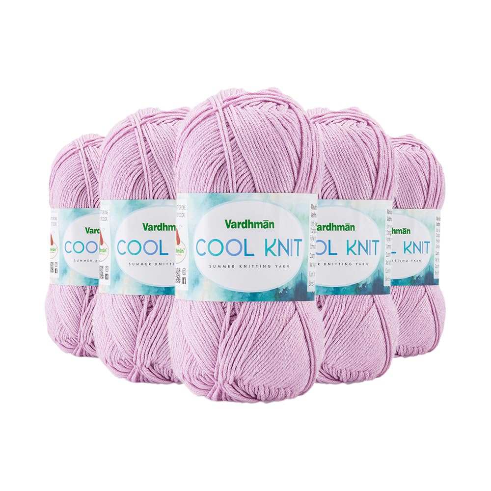 Cool Knit Yarn - Lightweight Pink Poly Viscose -6