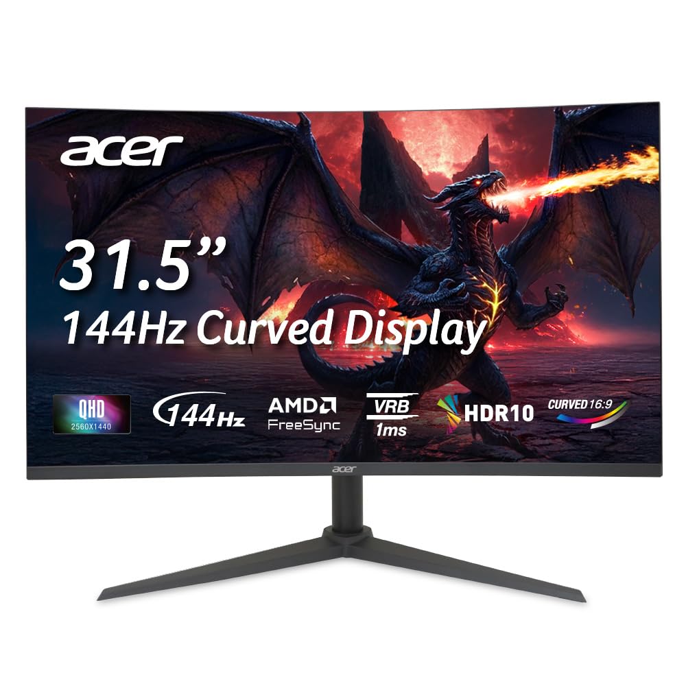 Acer NITRO XZ0 UM.JX0EE.009, 80 cm (31.5"), 2560 x 1440 Pixel, Quad HD, LCD, 4 ms, Schwarz