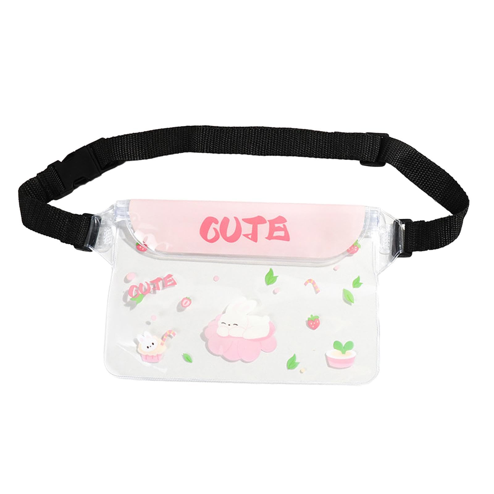 ™ Waterproof Fanny Pack Clear Waterproof Bag Adjustable Strap Waterproof Pouch Pink-image-39