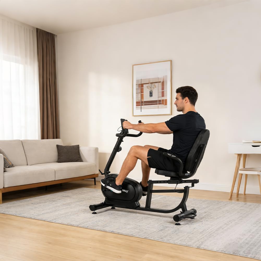 BAKAJI Cyclette Magnetica da Casa con Sedile Regolabile Ergonomico, Bici Fitness per Allenamenti Cardio, Bicicletta per Palestra Sport di Resistenza con Schermo LCD e Controllo Frequenza Cardiaca