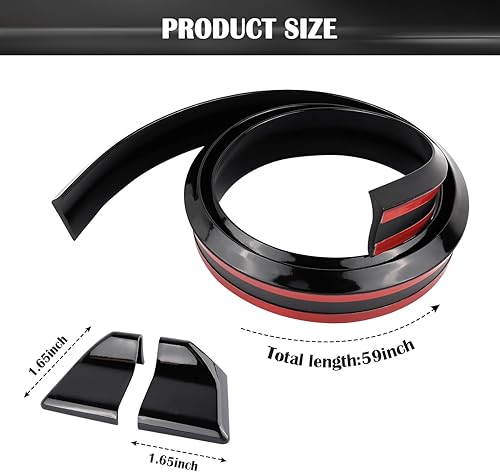 Miniatura 2 de Alerón trasero de automóvil de 4.9 pies, alerón de techo brillante 3D, alerón de maletero, accesorios exteriores para automóvil, instalación sin