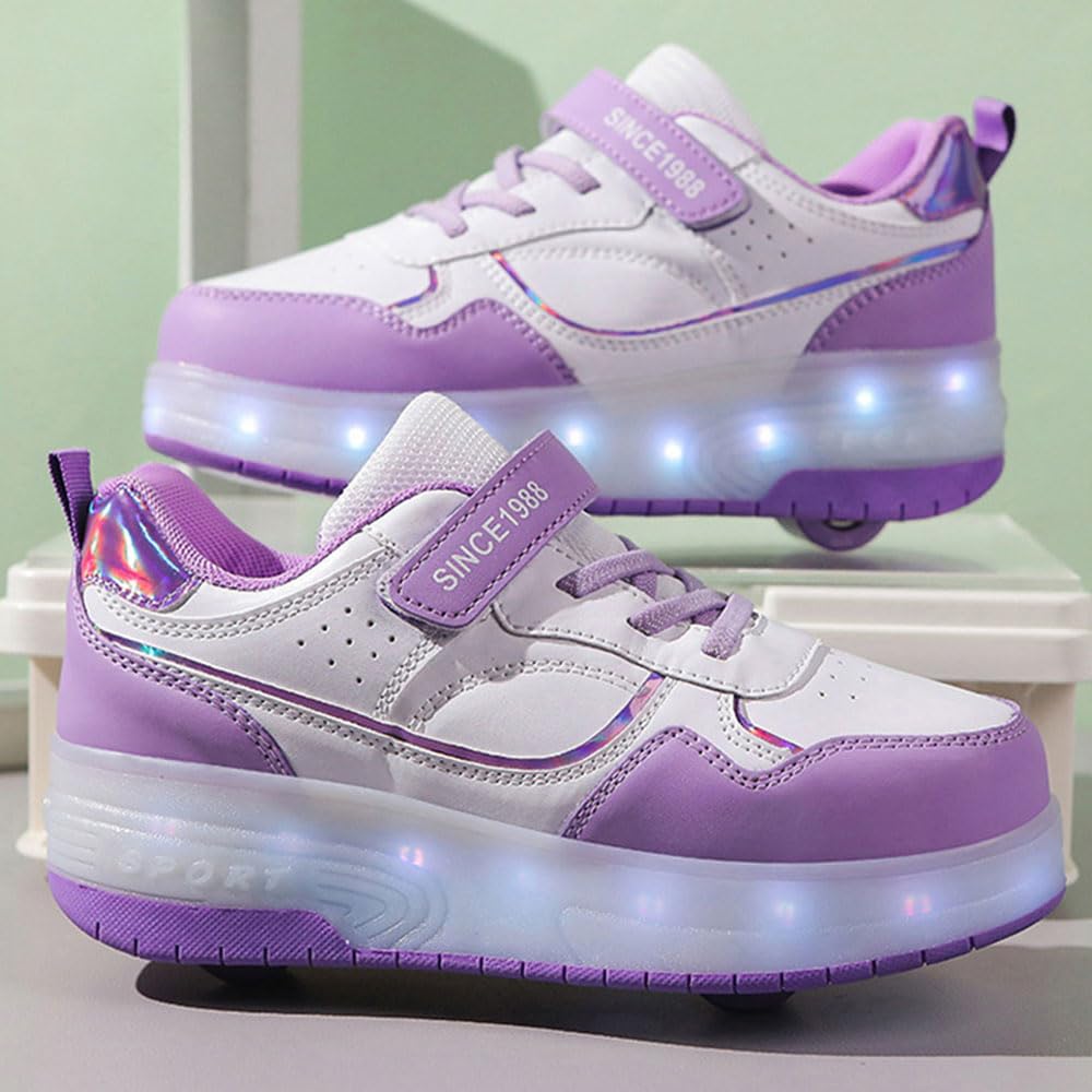 Hiseng Zapatillas con Ruedas Niña 29-40EU, Zapatos con Ruedas para Niñas Zapatillas con Ruedas Niño Zapatillas Patines Zapatos con Ruedas Zapatillas Ruedas Niña Multifuncionales Bambas con Ruedas