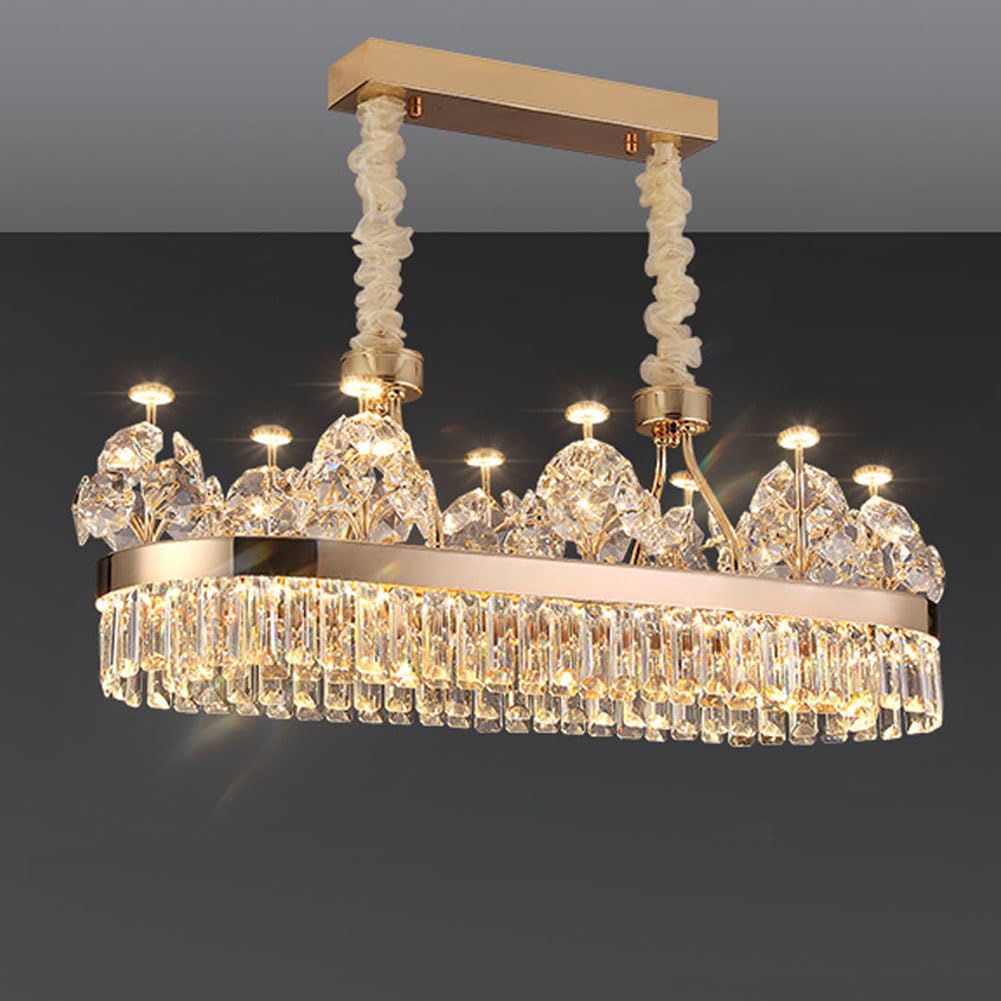 HXYSXHJUO Modern crystal chandelier, creative light luxury lamp, for living room dining bedroom villa lamps and lanterns,oval 80cm