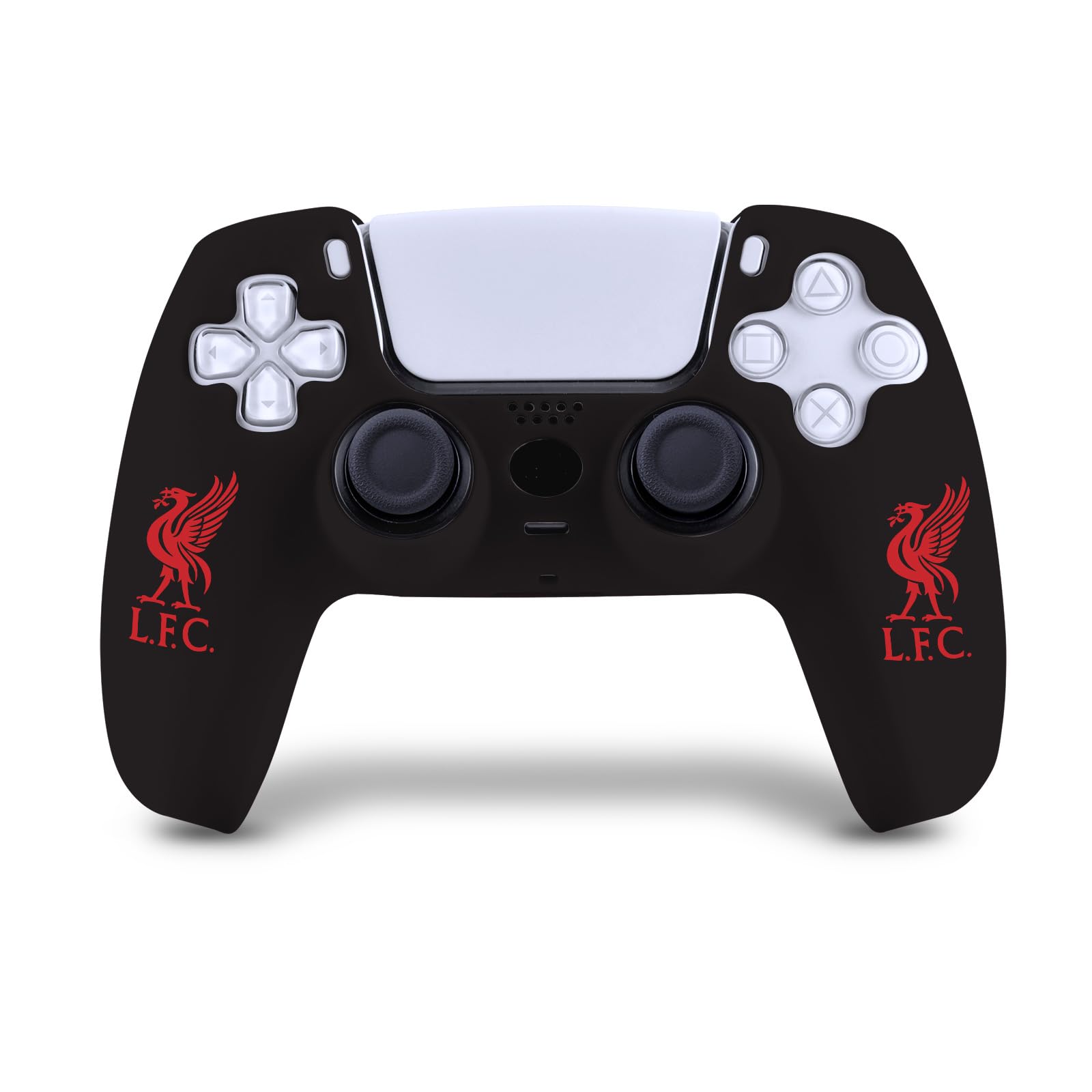Head Case Designs Officially Licensed Liverpool Football Club Red Liverbird Logo Black Silicone Game Controller Skin Case Compatible With PS5 Sony DualSense Controller