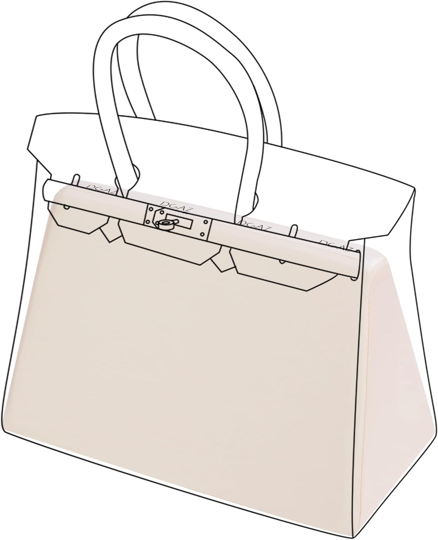 DGAZ Purse Pillow Shaper Insert,Luxury Handbag Tote Shapers, Memory Foam- Fits Birkin 20/25/30/35/40/45/50 Bag(Craie,BK20)
