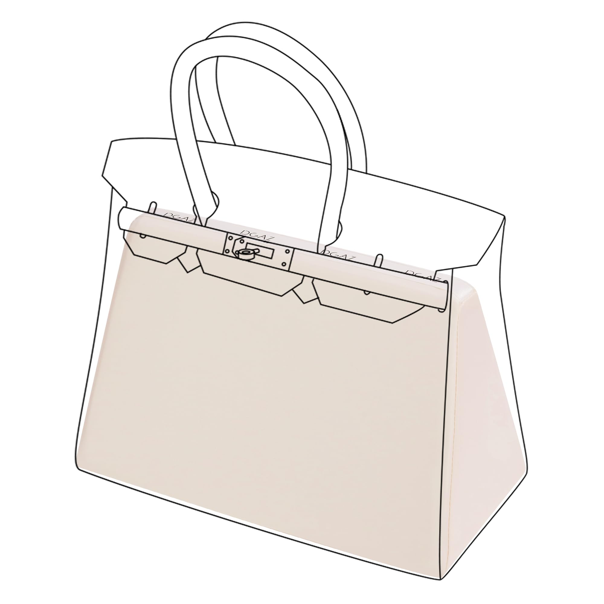 DGAZ Purse Pillow Shaper Insert,Luxury Handbag Tote Shapers, Memory Foam- Fits Birkin 20/25/30/35/40/45/50 Bag(Craie,BK20)