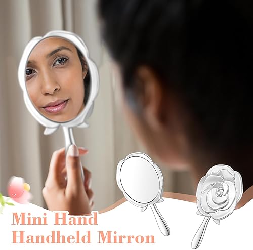 Miniatura 5 de Suzile Juego de 36 espejos de mano rosas a granel para invitados, regalos de fiesta de quinceañera, regalos de fiesta de boda, incluye espejos de