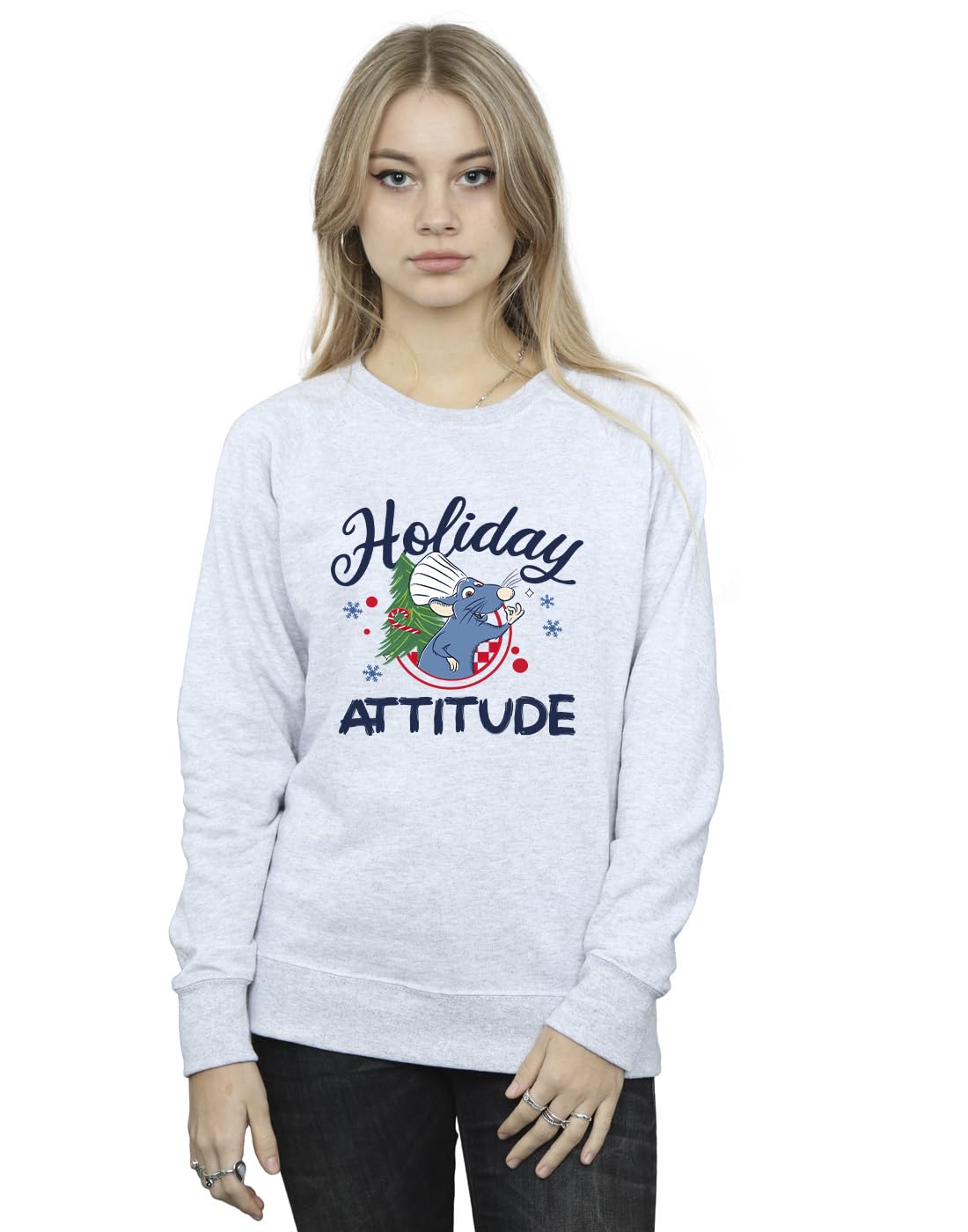 Disney Women's Ratatouille Holiday Attitude Sweatshirt Sport Grey Small