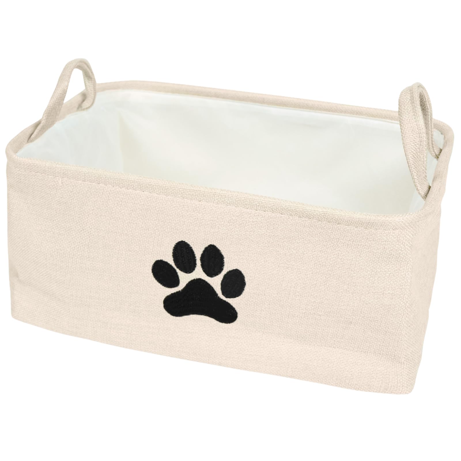 Ohs Natural Dog Toy Box Beige, Organiser Pet Dog Toy Box Storage Basket For Toys Blankets Treats Walking Grooming Collapsible Easy To Use Handles - Storage Bin