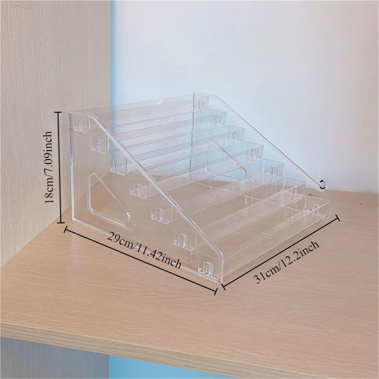 1 Porta Biglietti da Visita Tavolo Trasparente, espositore for Carte Floreali e Bouquet for Cartoline di Auguri per Organizzare(31 * 13 * 8cm)
