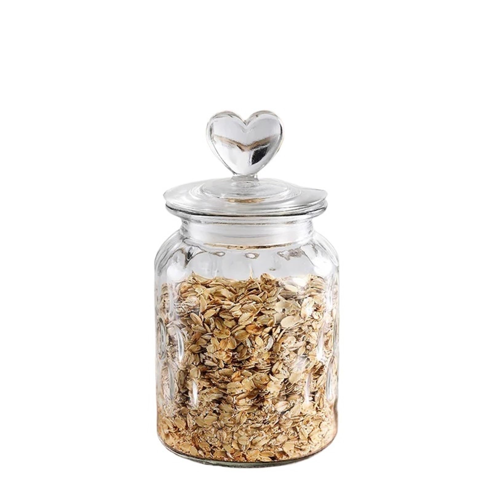 LSNNMU 2pcs Transparent Sealed Jar Glass Bottle Kitchen Storage Box Dried Fruit Miscellaneous Grain Snack Tea For Preserving(950ML)