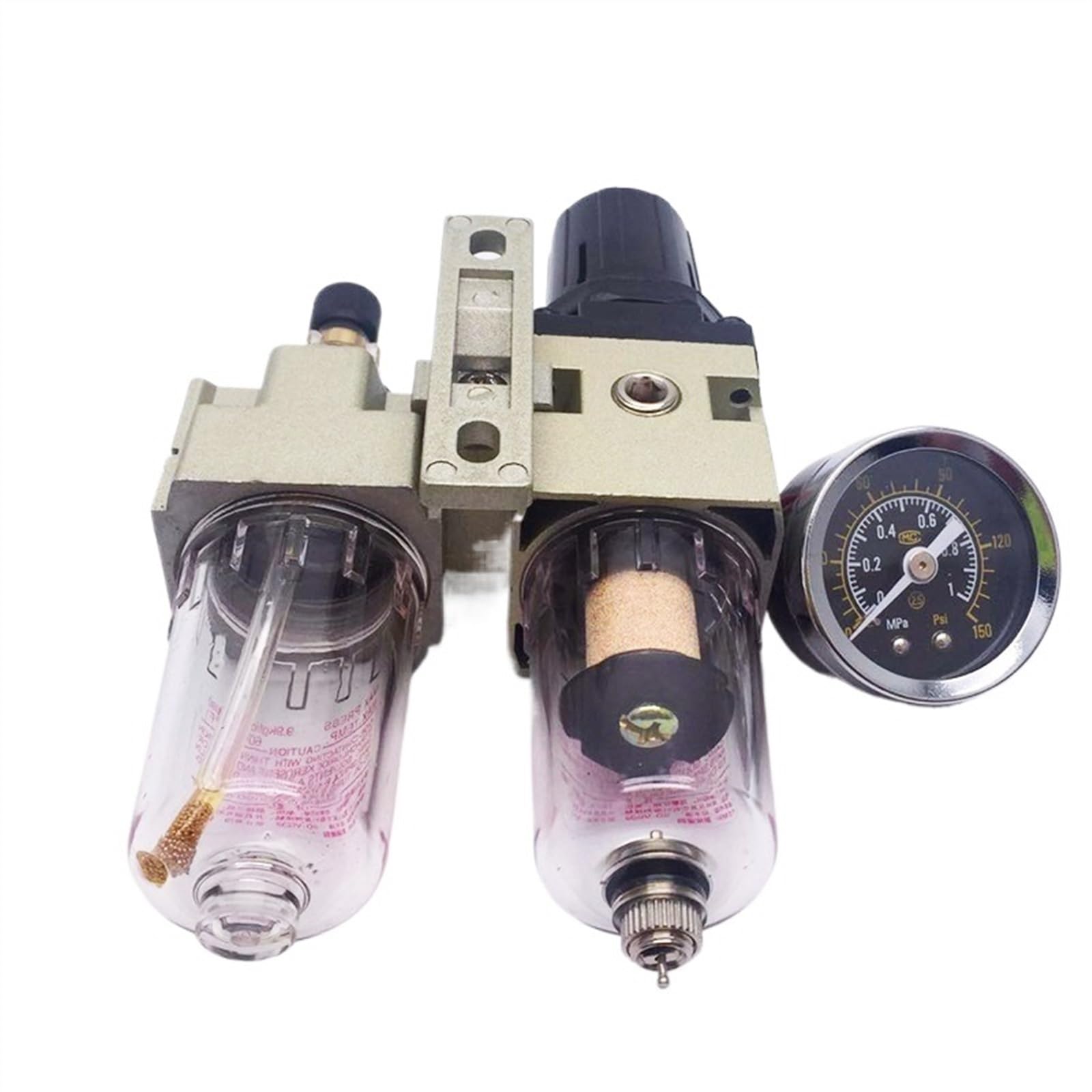 AC2010-02 G1/4 Bomba separadora de Agua y Aceite neumática Filtros de Suministro de Drenaje Manual Válvula reguladora de compresor de Aire Filtros de Aire(AC2010-02 Add SM PM,Fiber Core)