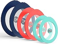 Vista 15 de 4 unidades de tapas de repuesto para recipientes de vidrio Pyrex 7201-PC de 4 tazas, tapa de silicona para tazón mezclador, hermética, color rojo