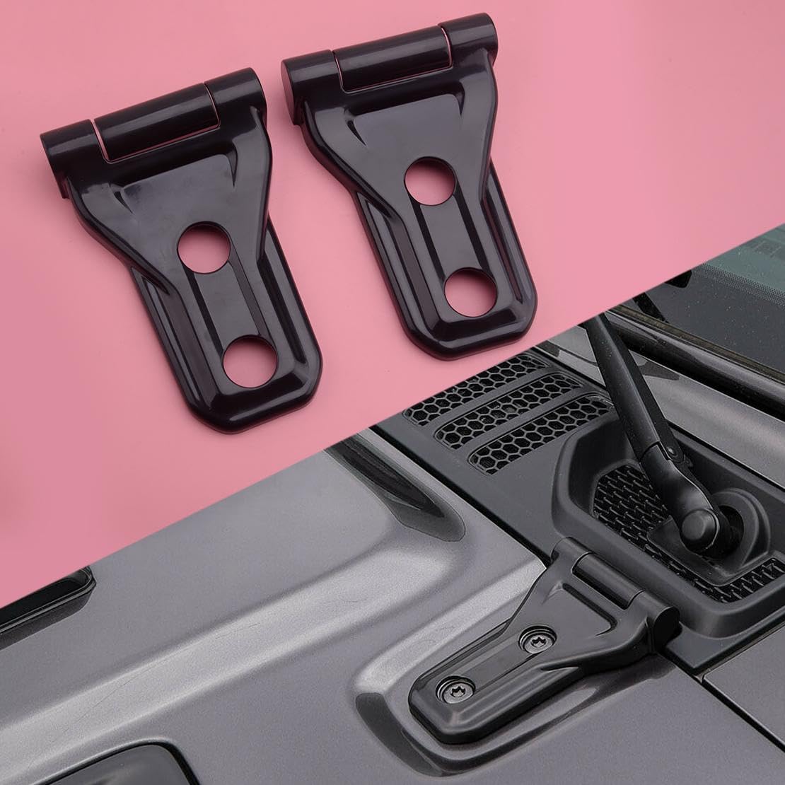 beler 4Pcs/Set ABS Car Hood Engine Hinge Cover Buckle fit for Jeep Wrangler JL 2018+